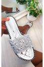 Silver iKrush Silver Sofie Embellished Slip On Sandals, Image 1 of 8