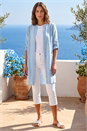 Blue Petite Cotton Buttoned Overshirt, Image 2 of 4