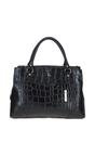 Black Ashwood Leather Black 'Borsa Verniciata' Three Section Shoulder Bag, Image 1 of 4