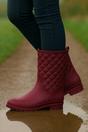 Burgundy AJVANI Burgundy Waterproof Wellingtons Quilted Ankle Boots Wellies, Image 2 of 6