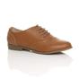 Tan AJVANI Tan Flat Lace Up Oxfords Brogues, Image 1 of 6