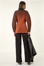 ORANGE Colour Block Stripe Knit Jumper, Image 3 of 5