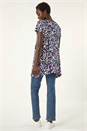 Navy  Spot Print Hanky Hem Top, Image 2 of 5