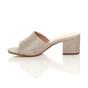Rose Gold AJVANI Rose Gold Mid Block Heel Peep Toe Mules Sandals, Image 3 of 6