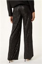 Black Sequin Wide Leg Trousers, Image 5 of 8