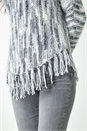 Ivory  Textured Fringed Knitted Jumper, Image 5 of 5
