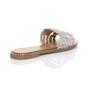 Silver Flat Diamante Mule Sandals Flip Flips Sliders, Image 4 of 4