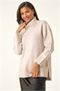 Natural Turtleneck Knit Jumper, Image 4 of 7