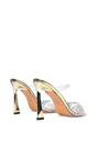 Gold XY LONDON Gold 'Lois' Square Open Toe Rhinestone Perspex High Heeled Mules, Image 3 of 5