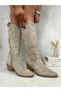 Beige iKrush Beige Samira Block Heel Cowboy Boots, Image 1 of 6