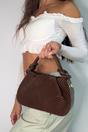 Brown Woven Mini Bag With Handle and Body Strap, Image 2 of 4