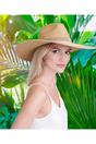 Beige Sasha - Wide Brim Straw Hat - Beige, Image 2 of 2