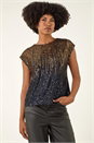 Gold Ombre Sequin Tunic Top, Image 3 of 6