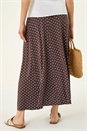 Chocolate Polka Dot Midi Skirt, Image 4 of 6