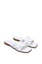 White 'Charley' Open Toe  Slip On Slider Sandals With Square Toe, Image 4 of 5