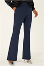 Navy  Long Bootcut Stretch Trousers, Image 4 of 5