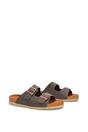Brown XY LONDON Brown 'Star' Double Strap Buckle Up Summer Slip On Flat Sandals, Image 3 of 6