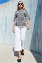 Grey Check Short Sleeve Jumper, Image 2 of 4