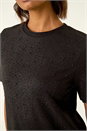 Black Embellished Shift Stretch Dress, Image 5 of 5