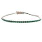 Green Emerald Gemstone Sterling Silver Tennis Bracelet, Image 1 of 4