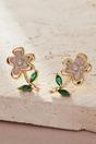 Multi Pink Floral CZ Statement Stud Earrings, Image 1 of 3
