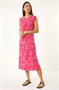 CORAL Abstract Print A-Line Midi Dress, Image 2 of 5