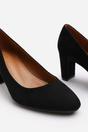 Black 'Nolan' Suede Mid Block Heel Court Shoe, Image 5 of 6