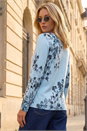 Light Blue  Floral Hotfix Print Jumper, Image 3 of 4
