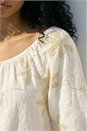 Ivory  Floral Embroidered Bardot Top, Image 4 of 4