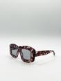 Brown Oversized Chunky Rectangle Sunglasses in Brown Multi, Image 2 of 6