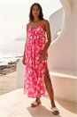 CORAL Floral Strappy Maxi Dress, Image 3 of 4