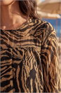 Tan Animal Print Tiered Top, Image 4 of 4