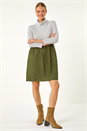 Khaki Stripe Print High Neck Smock Dress, Image 1 of 5