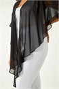 Black Curve Chiffon Drape Cover Up, Image 5 of 5