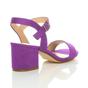 Purple AJVANI Purple Mid Block Heel Strappy Sandals, Image 4 of 5