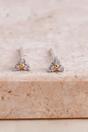 Silver Sterling Silver CZ Floral Trinity Tiny Studs, Image 3 of 3