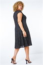 Black Sequin Lace Fit and Flare Dress, Image 3 of 5
