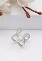 Silver Silver Crescent Glam ring - Free-Size, Image 2 of 5