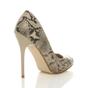 Beige High Heel Peep Toe Stiletto Court Shoes, Image 4 of 7