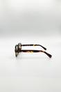 Tortoishell Bold Square Sunglasses In Tortoiseshell, Image 4 of 5