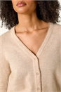 Natural  Sparkly V-Neck Ribbed Cardigan, Image 5 of 6