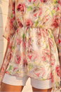 Red Floral Print Kimono Top, Image 4 of 4