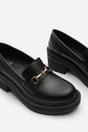 Black Jennifer Chunky Loafers With Metallic Accent, Image 4 of 5
