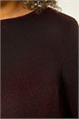 Red Curve Glitter Chiffon Hem Tunic Top, Image 5 of 5