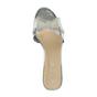 Silver Mid Block Heel Diamante Bow Mules Sandals, Image 7 of 8
