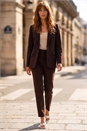 Dark Brown Single Breasted Blazer, Image 2 of 4