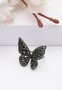 Black Contemporary Butterfly Ring - Free-Size, Image 2 of 6