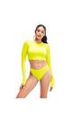 Yellow High Waist Swim Briefs, Image 4 of 4