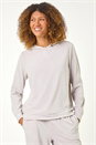 Light Grey Velour Hoodie Lounge Set, Image 2 of 8