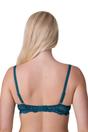 Teal Floral Lace Padded Underwired Bra, Image 2 of 5